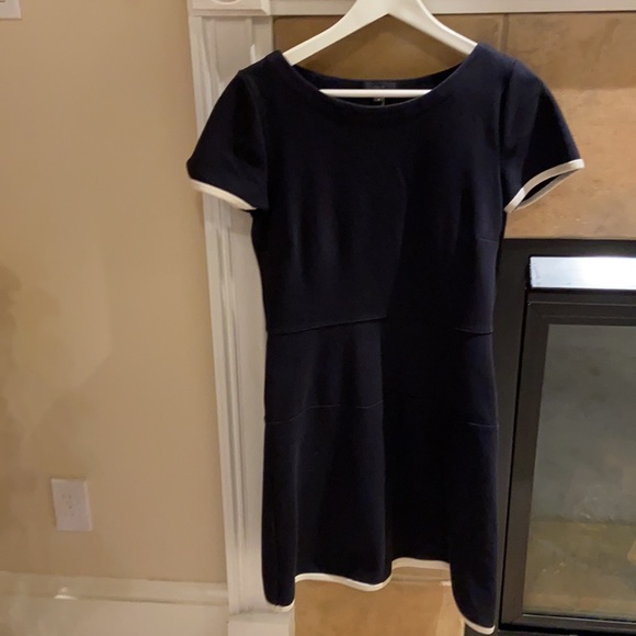 J CREW Tipped Gamine Navy Stretch Dress 4 - Picture 3 of 5